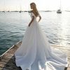 Off Shoulder Satin Prom Dresses Ball Gown Plus Size Formal Dresses for Women Wedding Dress with Slit