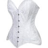 Womens Womens 2 Pc White Brocade Bustier Corset & Denim Skirt Set Western Dress