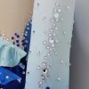 Girl's Dance Dress Gradient Blue Gems Competition Performance Wear Ice Skating Dress