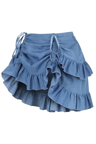 41bBjMwQzTL.jpg Womens Womens 2 Pc White Brocade Bustier Corset & Denim Skirt Set Western Dress