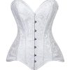 Womens Womens 2 Pc White Brocade Bustier Corset & Denim Skirt Set Western Dress