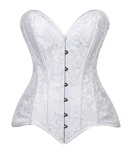 41bgJ8X7qpL.jpg Womens Womens 2 Pc White Brocade Bustier Corset & Denim Skirt Set Western Dress