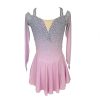 Girls' Pink Gradient Figure Skating Dress Professional Customized Competition Performance Dress