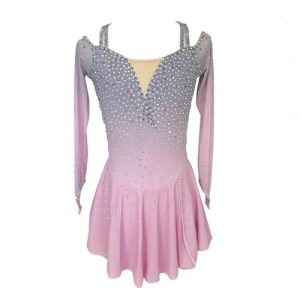 Girls' Pink Gradient Figure Skating Dress Professional Customized Competition Performance Dress