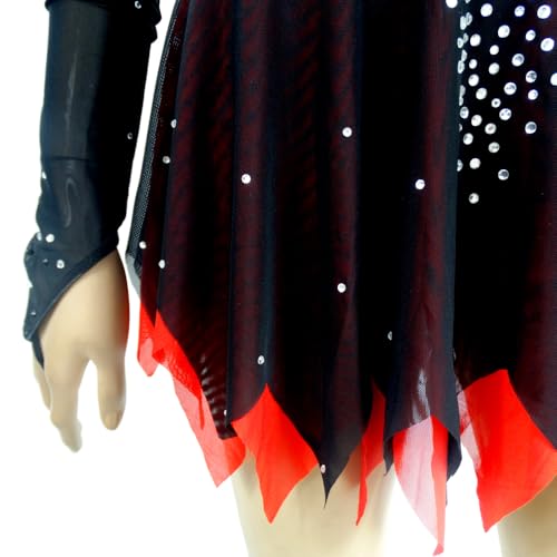 Customized Black Figure Skating Dress for Girls in Professional Competitions Figure Skating Skirt