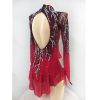 Red Long-Sleeved Skating Dress for Women Girls