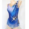 Blue Sleeveless Figure Skating Dress for Girls and Women Breathable and Comfortable
