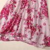 Women’s Dresses V-Neck Floral Print Summer Lace Up Casual Skirt Short Sleeve A-Line Midi Dress for Vacation