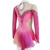 51TANNliNL.jpg Girl Pink Butterfly Decorative Figure Skating Skirt Professional Customized Competition Performance Costume