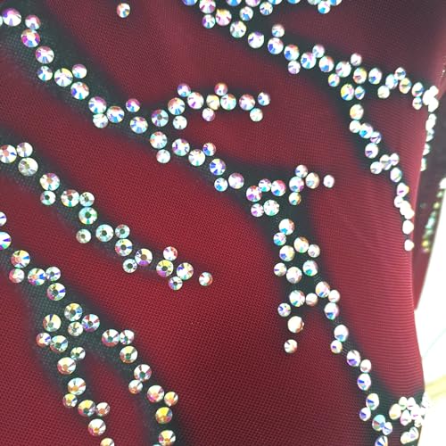 51cg6SiFiL.jpg Red Long-Sleeved Skating Dress for Women Girls