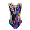 Synchronized Swimming Suits Kids Girls Training Gym Competitive Leotards Black Stage