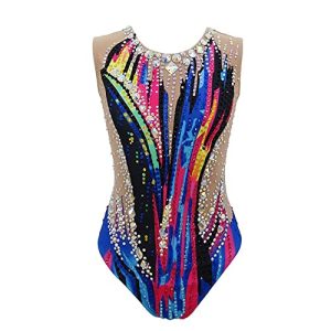 Synchronized Swimming Suits Kids Girls Training Gym Competitive Leotards Black Stage