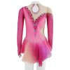 51whrkJ-WL.jpg Girl Pink Butterfly Decorative Figure Skating Skirt Professional Customized Competition Performance Costume