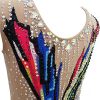 Synchronized Swimming Suits Kids Girls Training Gym Competitive Leotards Black Stage