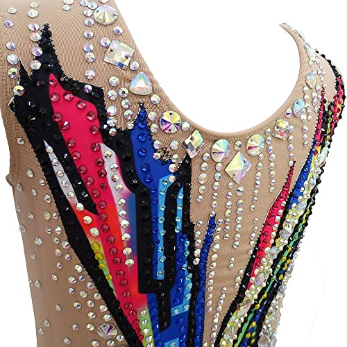 61LorVOPpWL.jpg Synchronized Swimming Suits Kids Girls Training Gym Competitive Leotards Black Stage