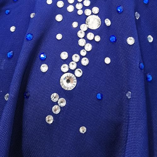 Girl's Dance Dress Gradient Blue Gems Competition Performance Wear Ice Skating Dress