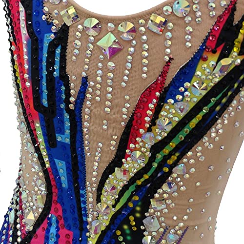 61eHTEWdL.jpg Synchronized Swimming Suits Kids Girls Training Gym Competitive Leotards Black Stage