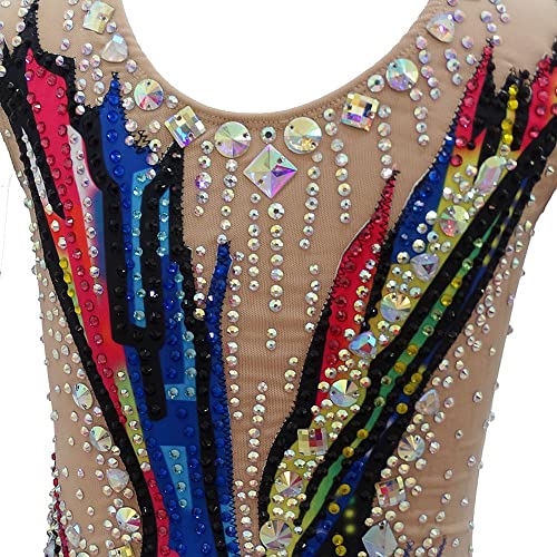 61r7NGC3BML.jpg Synchronized Swimming Suits Kids Girls Training Gym Competitive Leotards Black Stage