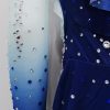 Girl's Dance Dress Gradient Blue Gems Competition Performance Wear Ice Skating Dress